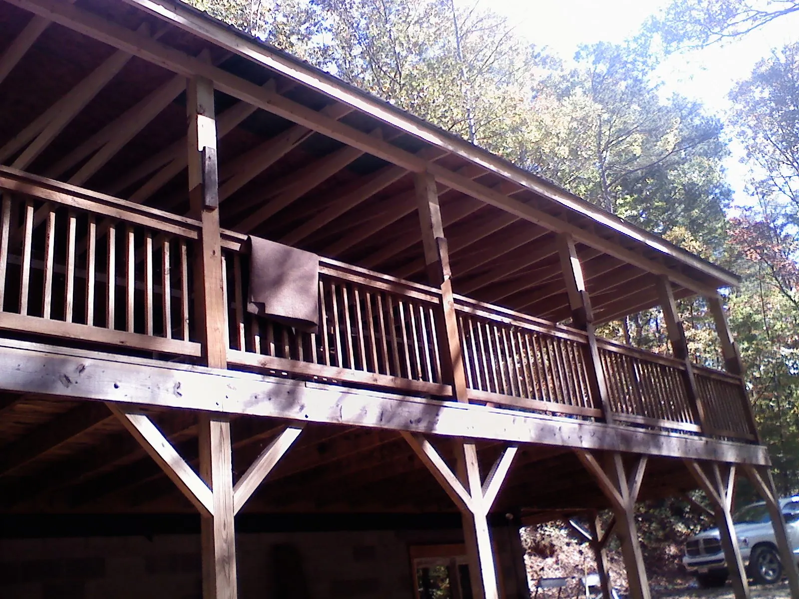 Timber framing under a new elevated porch and deck — Roof Leak Repair in Clarion by Roofing Brothers